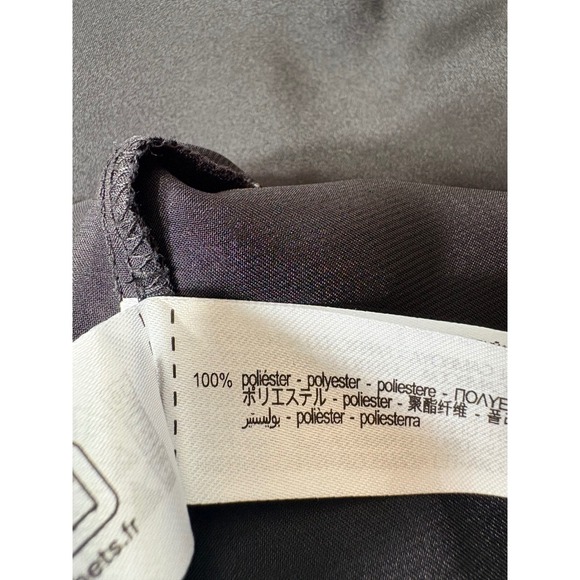 ZARA Black Satin Button Up Long Sleeve Blouse Top Womens Size L Work Minimalist - Picture 7 of 11